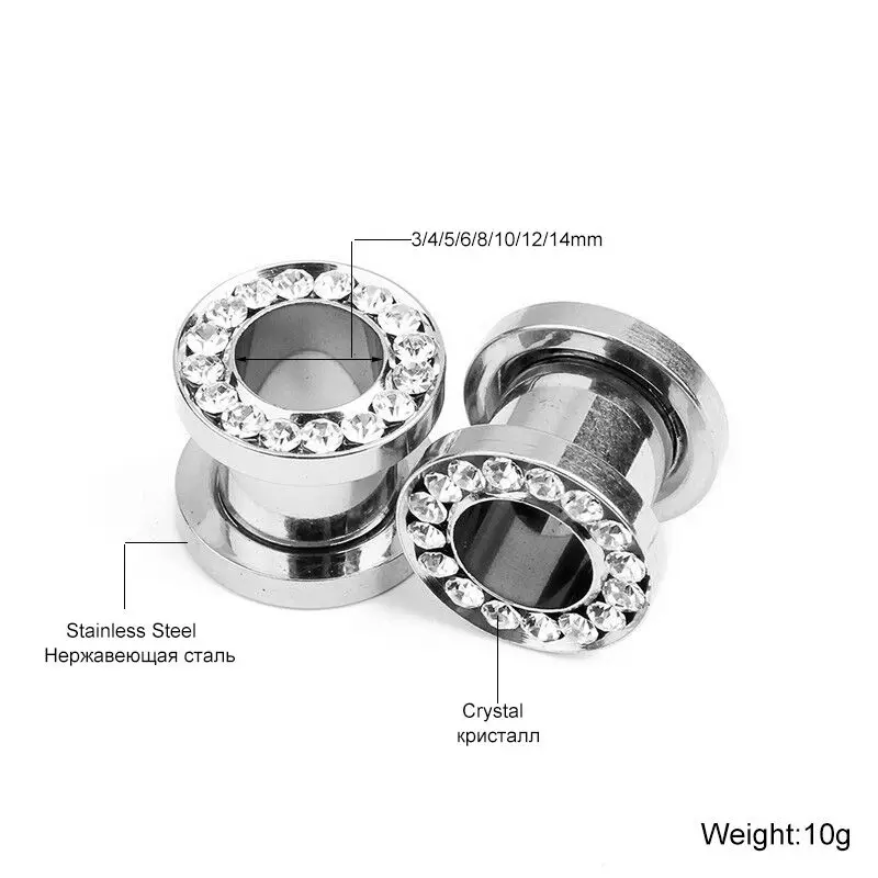 Linsoir Stainless Steel Crystal Ear Plugs Hollow Out 3mm-14mm Women Ear Tunnels Screw on Earring Piercing Body Jewelry
Linsoir Stainless Steel Crystal Ear Plugs Hollow Out 3mm-14mm Women Ear Tunnels Screw on Earring Piercing Body Jewelry