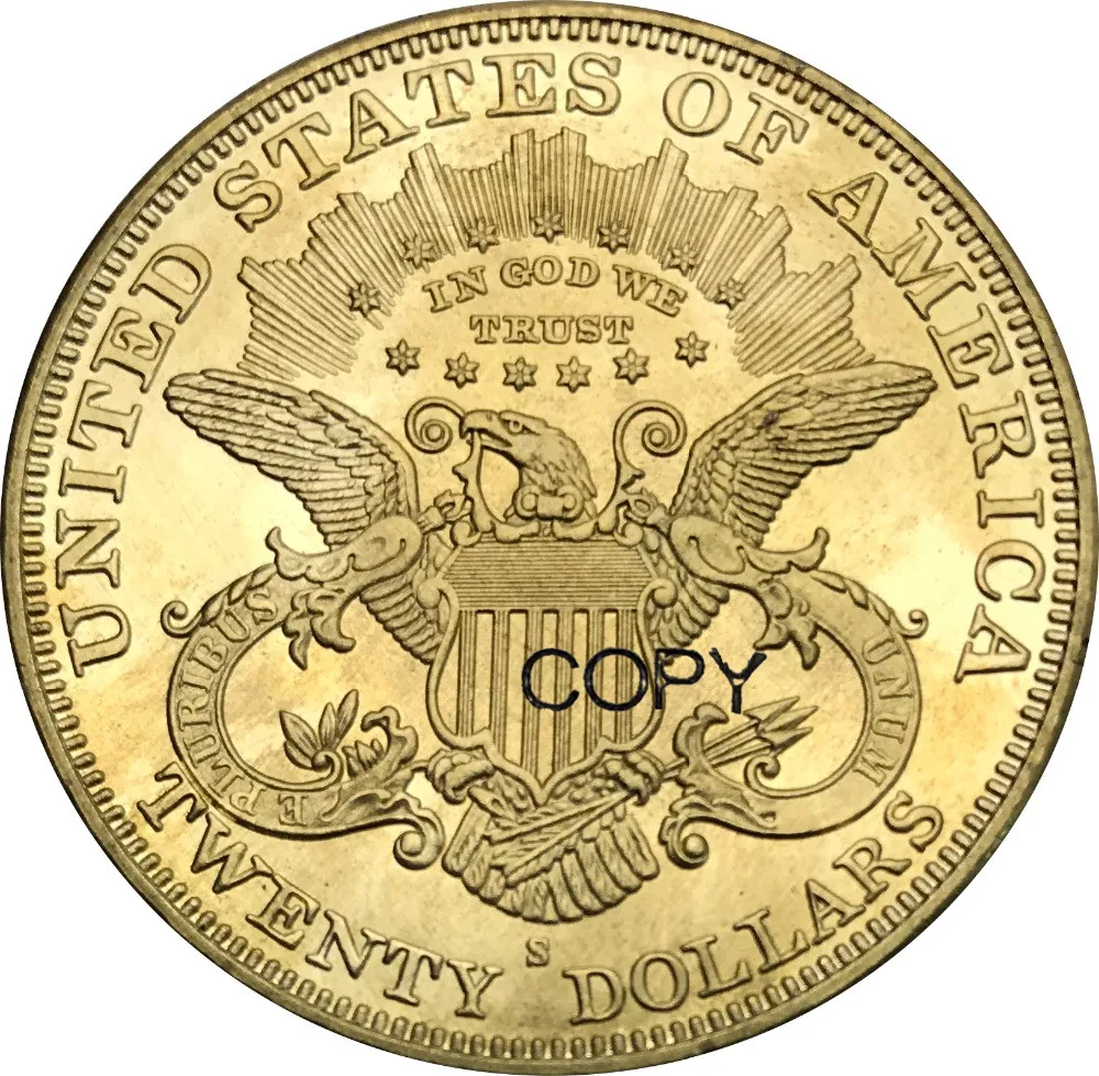 Соединенные Штаты 1891 1891 cc 1891 s 20 долларов свобода голова-двойной Орел с девизом двадцать долларов латунная металлическая КОПИЯ монета
Соединенные Штаты 1891 1891 cc 1891 s 20 долларов свобода голова-двойной Орел с девизом двадцать долларов латунная металлическая КОПИЯ монета