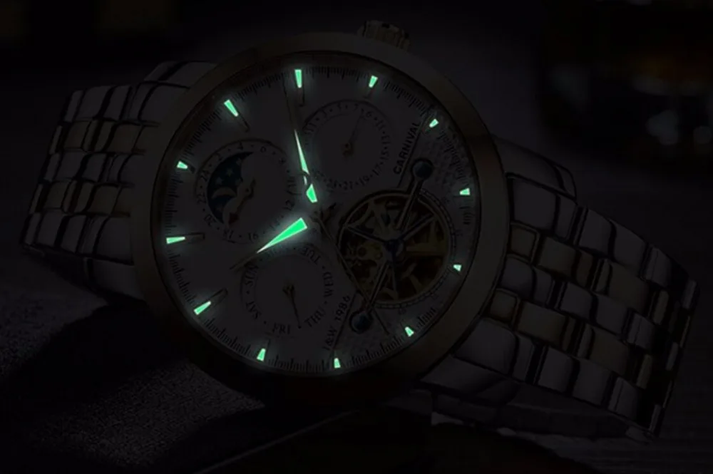 Carnival Top Brand Automatic Mechanical Tourbillon Multifunction Watch Full Steel Waterproof Luminous Sports Men Luxury Watches
Carnival Top Brand Automatic Mechanical Tourbillon Multifunction Watch Full Steel Waterproof Luminous Sports Men Luxury Watches