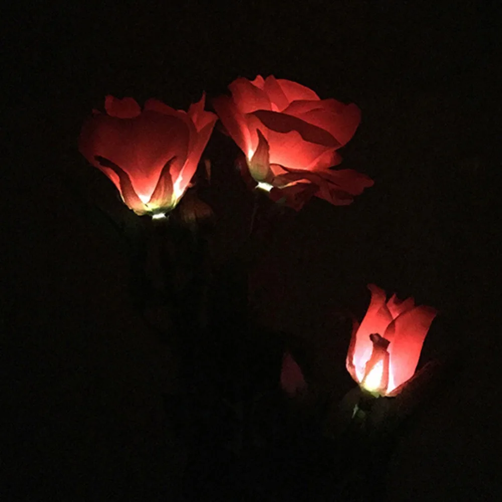 Светодиодный садовый светильник Lumiparty имитация цветка розы на солнечной батарее