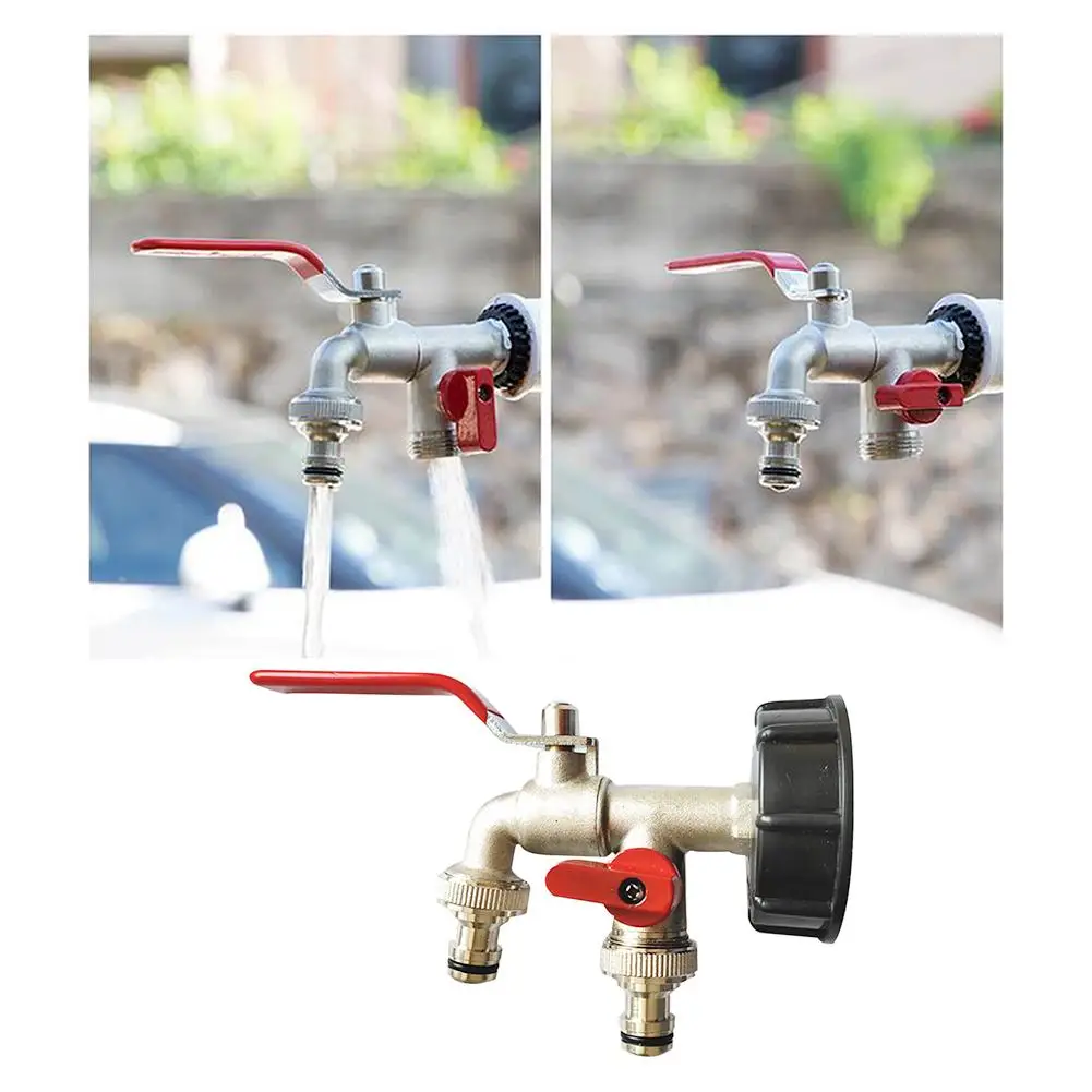 High Quality 1/2 Inch Adapter Faucet With Double Outlet IBC Tank Tap Replacement Connector Fitting Valve For Garden Irrigation
High Quality 1/2 Inch Adapter Faucet With Double Outlet IBC Tank Tap Replacement Connector Fitting Valve For Garden Irrigation