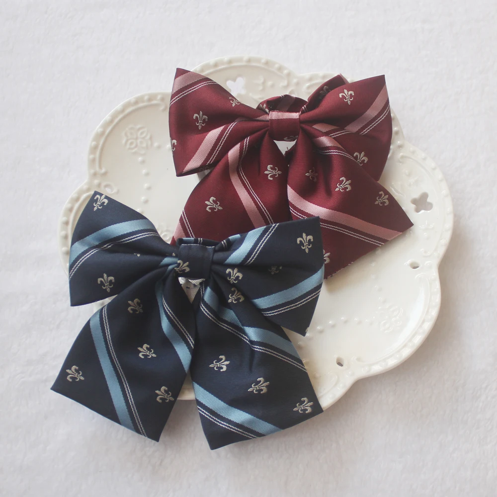 7Colors Flower Embroidery Striped Preppy Style British Japanese School Girls JK Uniform Bow Tie Students Neck Tie Cosplay
7Colors Flower Embroidery Striped Preppy Style British Japanese School Girls JK Uniform Bow Tie Students Neck Tie Cosplay