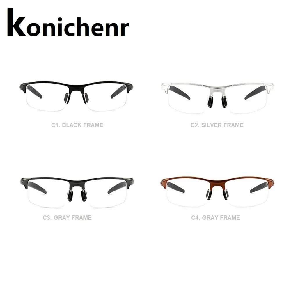

Konichenr Glasses Frame Men Square Myopia Prescription Eyeglasses Aluminium Magnesium Half Frame Male Optical Spectacles