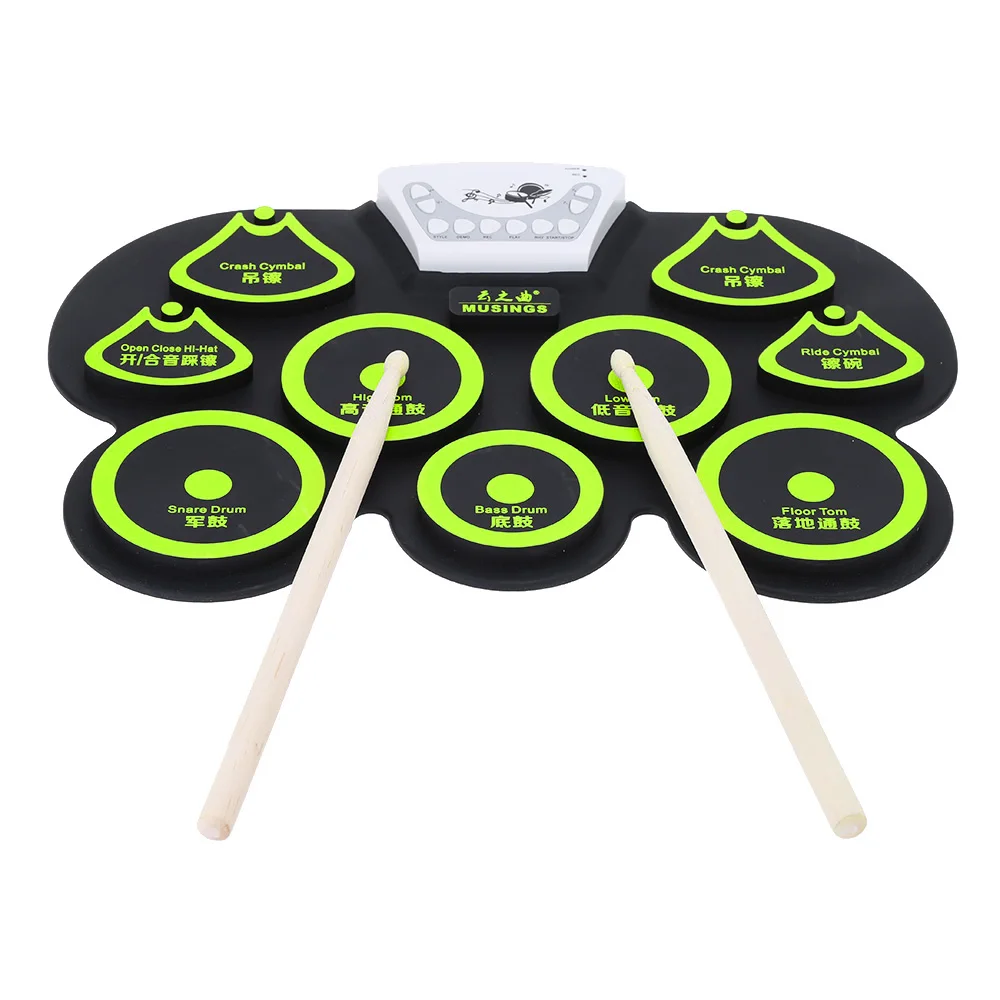 Portable Electronic Drum Silicone Folding Drum Pad Kit Digital USB Midi Drum with Stick and Foot Pedal
Portable Electronic Drum Silicone Folding Drum Pad Kit Digital USB Midi Drum with Stick and Foot Pedal