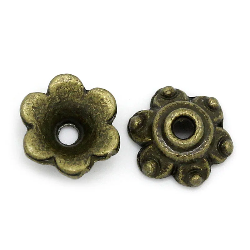 8SEASONS Bead Caps Flower Antique Bronze(Fits 12mm Beads) 7x7mm,Hole:Approx 1.3mm,300PCs (B27143)
8SEASONS Bead Caps Flower Antique Bronze(Fits 12mm Beads) 7x7mm,Hole:Approx 1.3mm,300PCs (B27143)