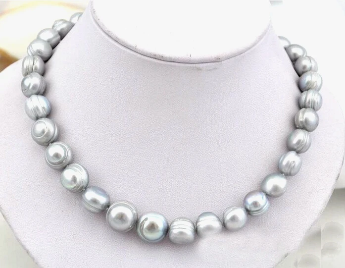 Wedding Woman Jewelry 12-14mm Gray Real Pearl Choker Necklace Natural Freshwater Pearl Handmade
Wedding Woman Jewelry 12-14mm Gray Real Pearl Choker Necklace Natural Freshwater Pearl Handmade