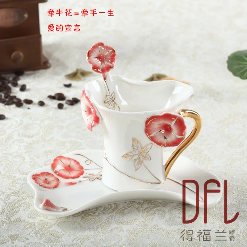Enamel porcelain coffee mugs and saucers teaspoons of creative gift,Bone China morning glory valentine's day gift
Enamel porcelain coffee mugs and saucers teaspoons of creative gift,Bone China morning glory valentine's day gift