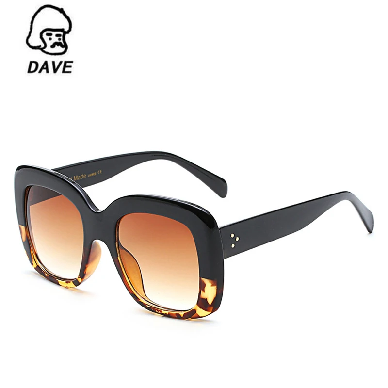 

Dave Fashion Oversized Sunglasses Women Luxury Brand Design Gradient Lens Sun Glasses Female Rivet Glasses Shades Style Eyewear