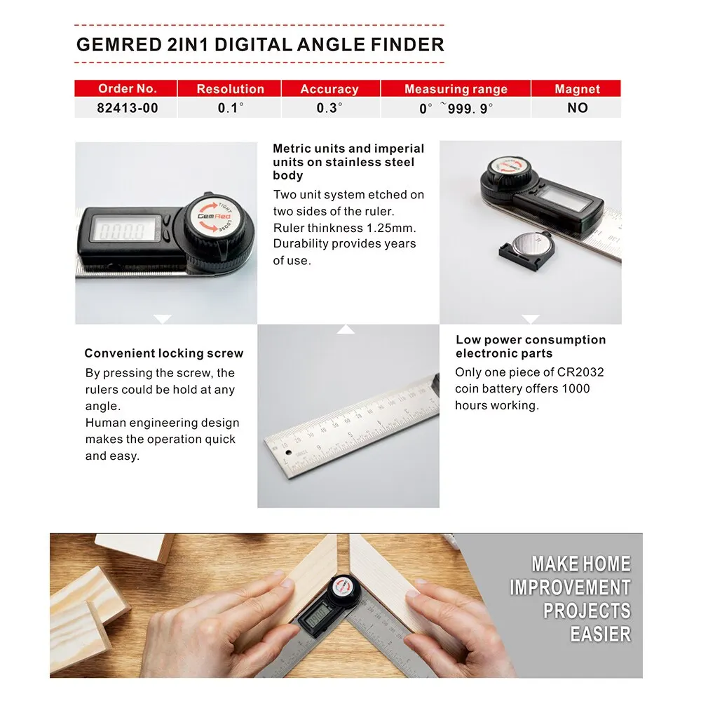 KKMOON 2-in-1 Digital Angle Rule Goniometer Angle Gauge Stainless Steel Angle Finder Clinometer Digital Display Angle Rulers
KKMOON 2-in-1 Digital Angle Rule Goniometer Angle Gauge Stainless Steel Angle Finder Clinometer Digital Display Angle Rulers