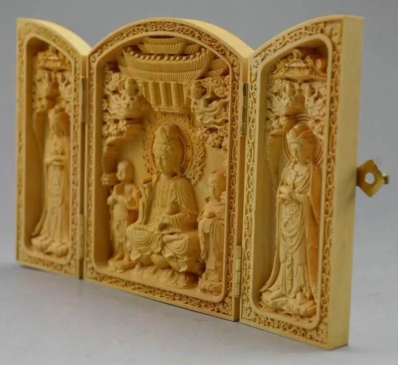 Decorated 100% Boxwood High Difficulty Carved Folding Box Kwan-yin Buddha Statue home decoration
Decorated 100% Boxwood High Difficulty Carved Folding Box Kwan-yin Buddha Statue home decoration