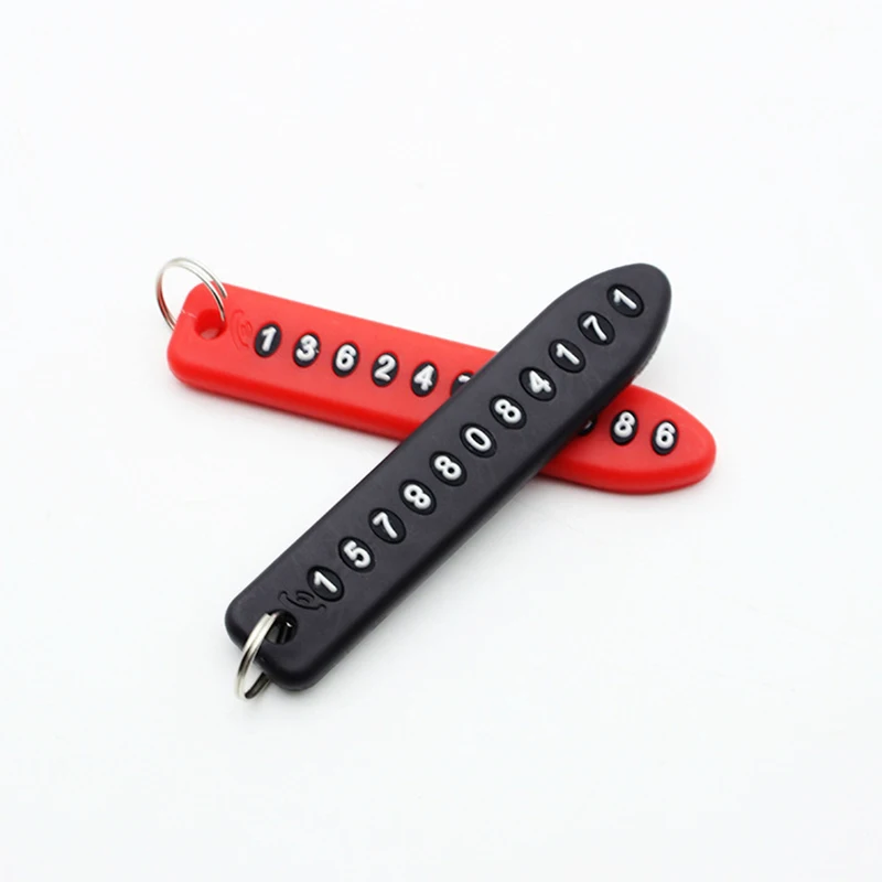ZD 1Pc Car Keychain Anti-lost Parking Card Phone Number Plate For Ford Focus 2 3 Fiesta Mondeo Ranger Kuga Seat Leon Ibiza Lexus |