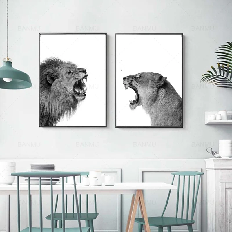 2 pieces Lion and Lioness Poster Black White Woodlands Canvas Painting Animal Wall Art Print Picture for Living Room home decor
2 pieces Lion and Lioness Poster Black White Woodlands Canvas Painting Animal Wall Art Print Picture for Living Room home decor
