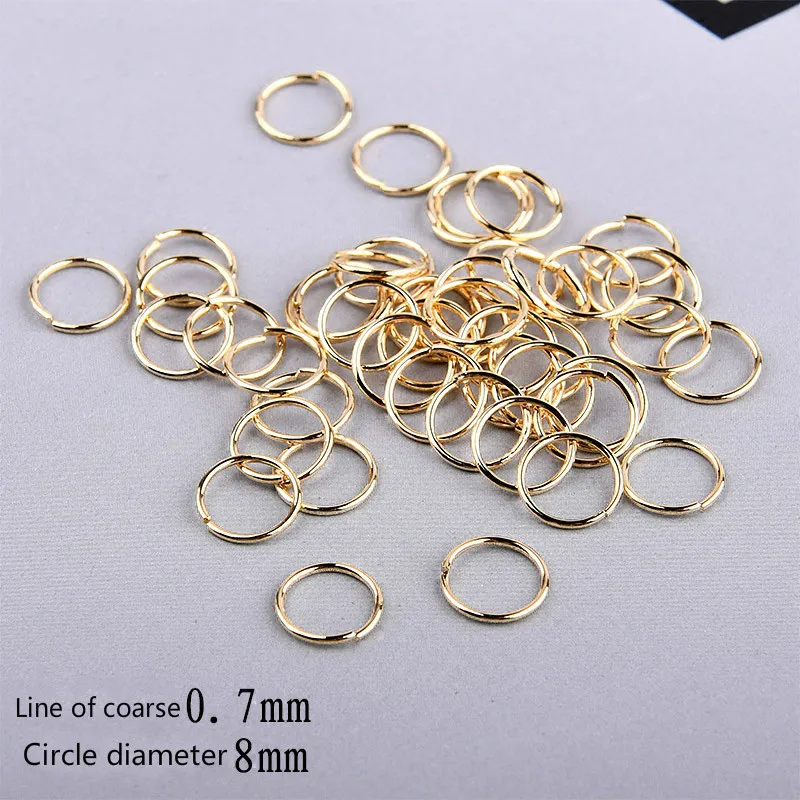 Jewelry DIY jewelry pure copper 18k gold plated ultra-fine opening ring earrings link ring 0.7 * 8 mm
Jewelry DIY jewelry pure copper 18k gold plated ultra-fine opening ring earrings link ring 0.7 * 8 mm