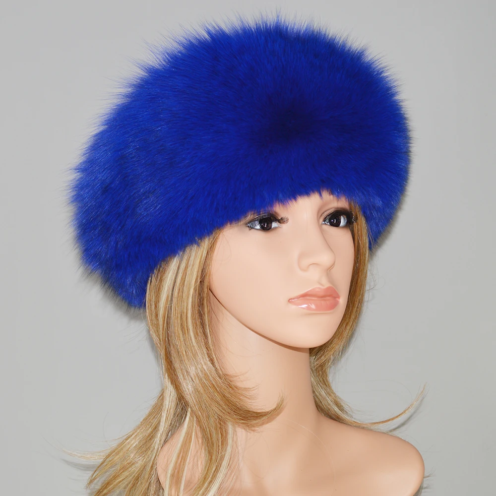 2019 New Ladies Fox Fur Hat Russia 100% Pure Natural Hats Female Models High Quality Real Pilot |