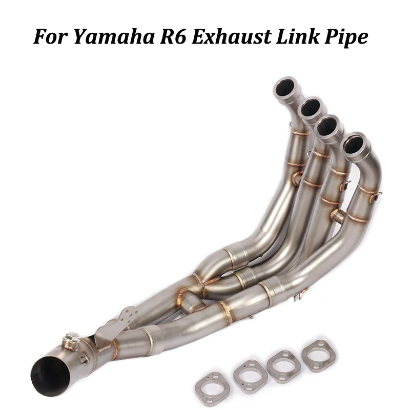Для Yamaha R6 2006-2016 Передняя средняя звеньевая труба из нержавеющей стали