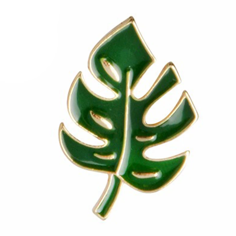 Брошка в виде листьев на кнопках свитер воротник значок Зеленый завод ювелирные