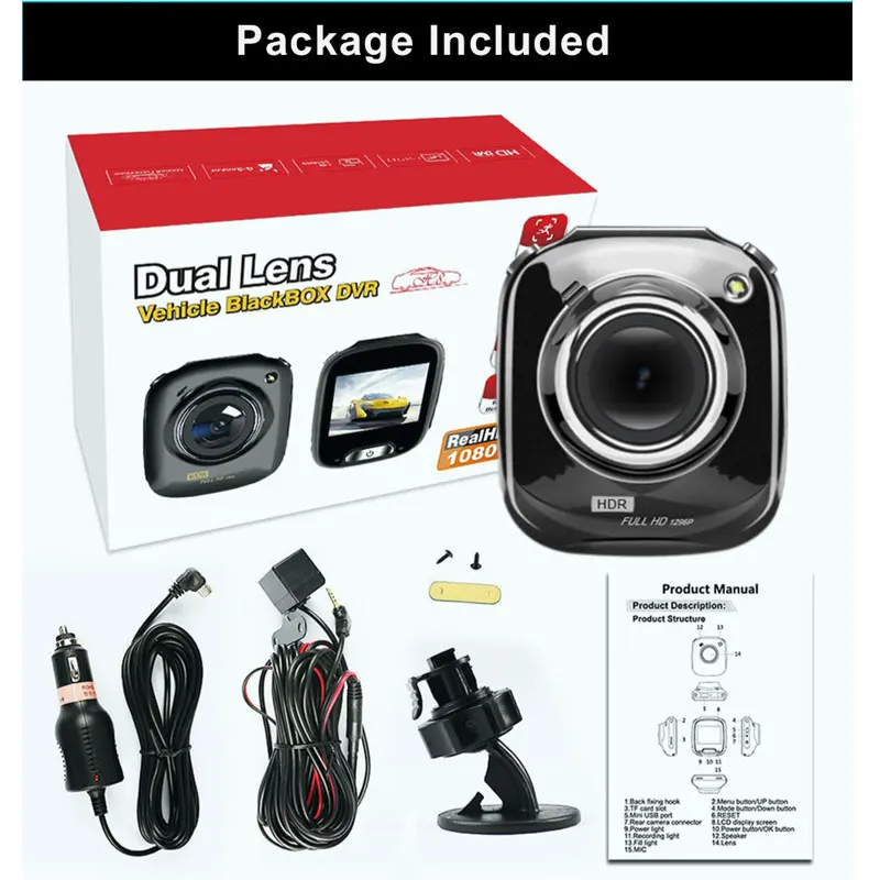 Mini DVR Wide Angle Video Recorder 1080P Camcorder Night Vision Auto Camera Cycle Record Dual Lens Rear View Dash Cam H8
Mini DVR Wide Angle Video Recorder 1080P Camcorder Night Vision Auto Camera Cycle Record Dual Lens Rear View Dash Cam H8