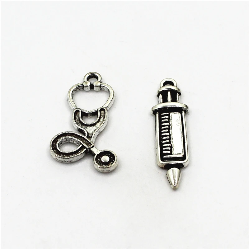 New Arrive 50pcs/lot Syringe Stethoscope dangle charms lobster clasp charms for bracele/pendant hanging charms jewelry accessory
New Arrive 50pcs/lot Syringe Stethoscope dangle charms lobster clasp charms for bracele/pendant hanging charms jewelry accessory