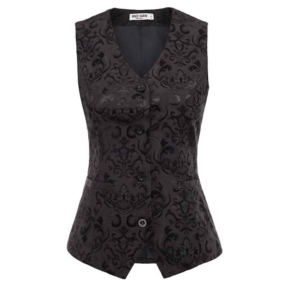 retro jacquard coat Women tops Vintage Sleeveless V-Neck Handkerchief Hem pockets fit slim elegant party Vest Coat Waistcoat
retro jacquard coat Women tops Vintage Sleeveless V-Neck Handkerchief Hem pockets fit slim elegant party Vest Coat Waistcoat