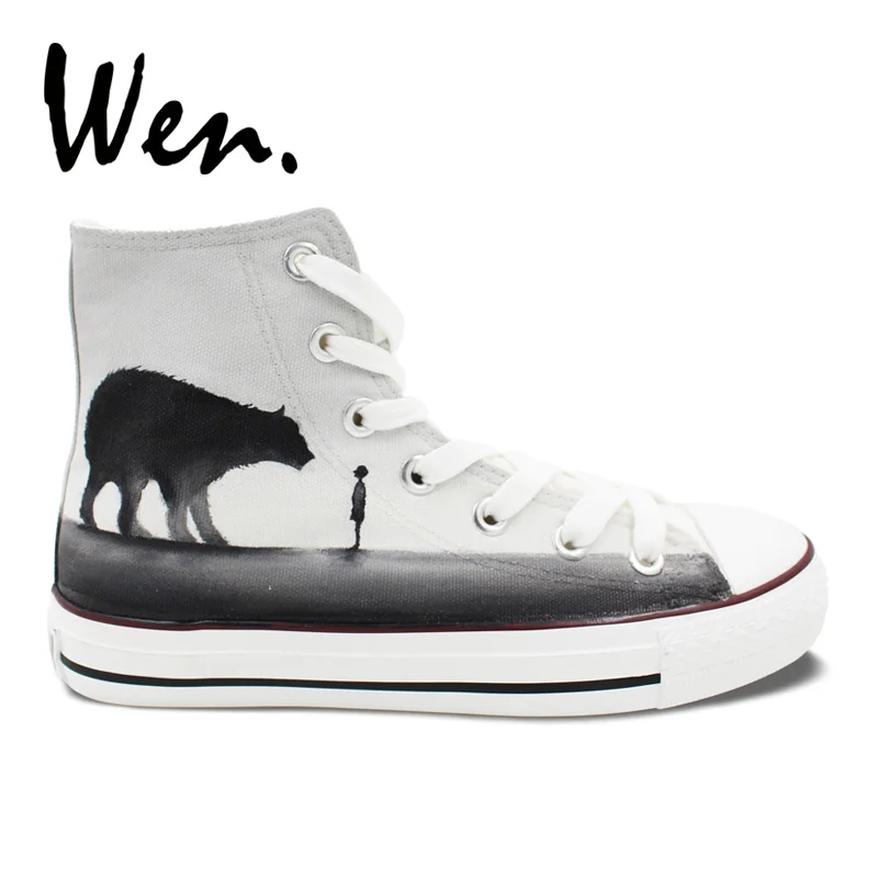 Wen Original Design Hand Painted Skateboard Shoes Bear a Little Boy High Top Men Women's Canvas Style Gray Sneakers for Gifts
Wen Original Design Hand Painted Skateboard Shoes Bear a Little Boy High Top Men Women's Canvas Style Gray Sneakers for Gifts
