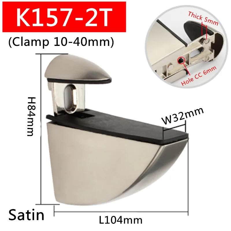 2pcs/lot K157-2T For 10 to 40mm glass board Wide Body Arc Chin Glass Clamps satin finished Zinc Alloy Shelves Support Bracket
2pcs/lot K157-2T For 10 to 40mm glass board Wide Body Arc Chin Glass Clamps satin finished Zinc Alloy Shelves Support Bracket