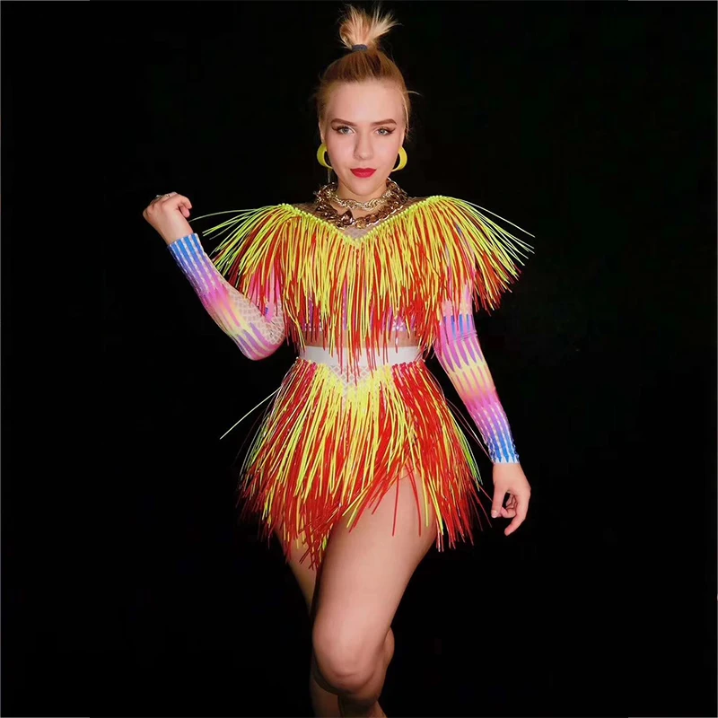 Фото Женский индивидуальный цветной костюм для ночного клуба танцевальный (купить)