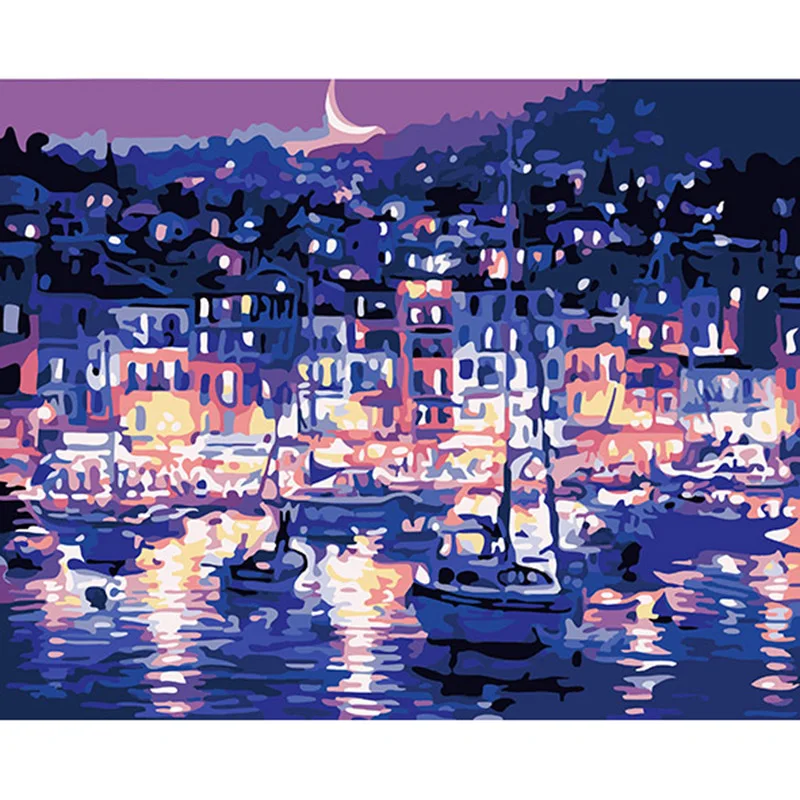 Harbour Night By Numbers picture modular DIY Digital Oil Painting On Canvas Home cuadros Decor Wall Art Abstract posters DY279
Harbour Night By Numbers picture modular DIY Digital Oil Painting On Canvas Home cuadros Decor Wall Art Abstract posters DY279