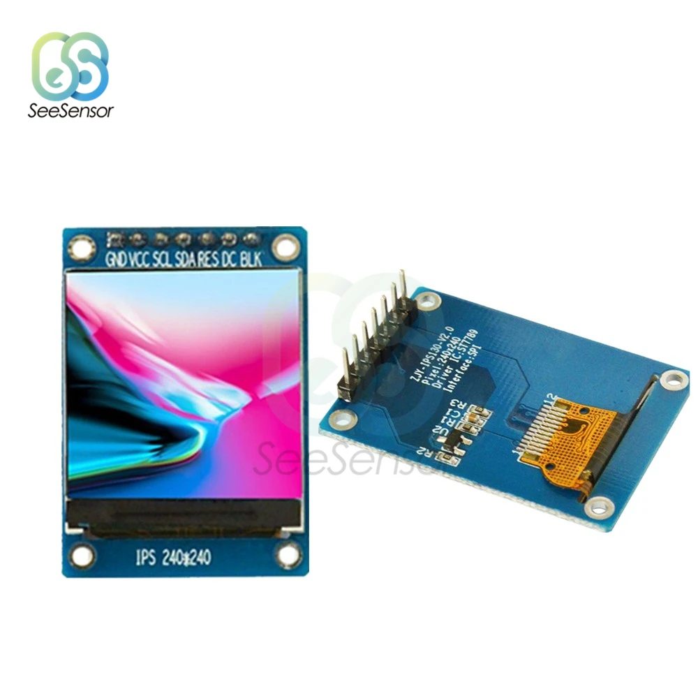 IPS 1.3 inch 3.3V 7PIN SPI HD Full Color TFT Display Screen ST7789 Drive IC 240*240 LCD OLED Display 240x240
IPS 1.3 inch 3.3V 7PIN SPI HD Full Color TFT Display Screen ST7789 Drive IC 240*240 LCD OLED Display 240x240