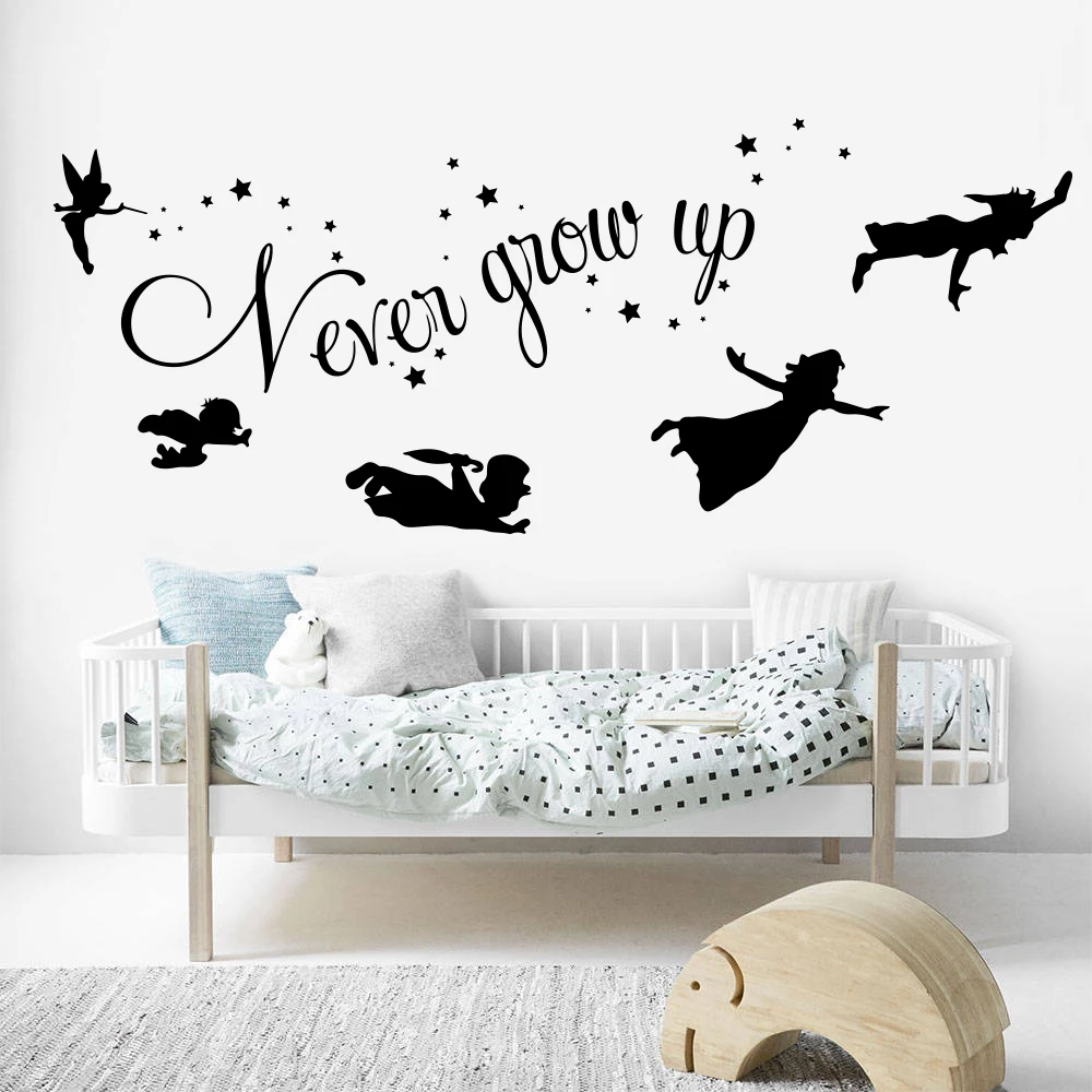 Cartoon Peter Pan Never Grow Up Quote Wall Decal Baby Nursery Kids Room Peter Pan Tinkerbell Star Wall Sticker Bedroom Vinyl Art
Cartoon Peter Pan Never Grow Up Quote Wall Decal Baby Nursery Kids Room Peter Pan Tinkerbell Star Wall Sticker Bedroom Vinyl Art