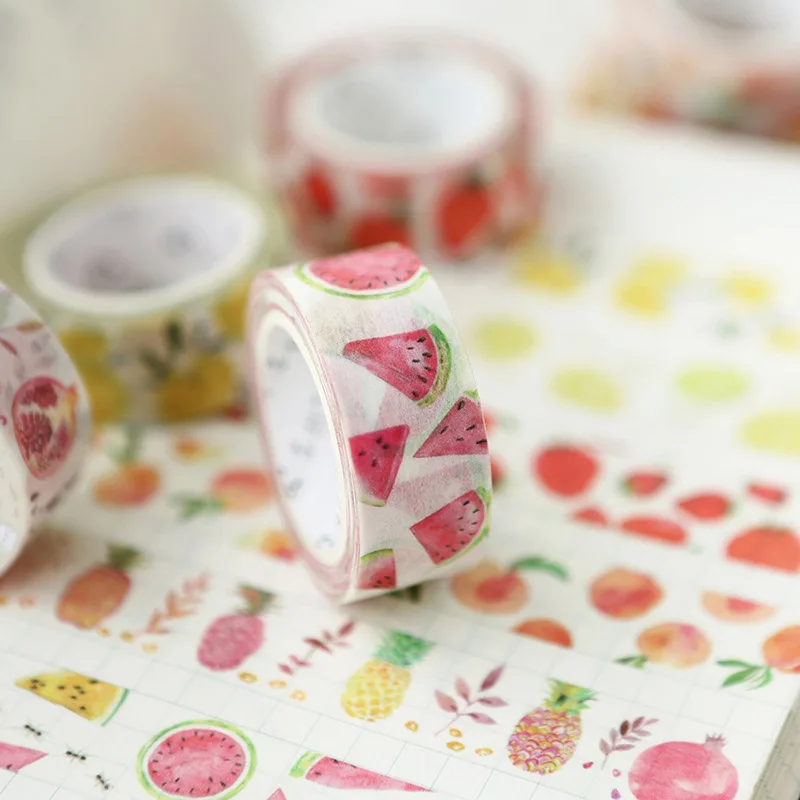 Cute Kawaii Fruit Masking Washi Tape Diy Decorative Adhesive For Diary Scrapbooking Decoration Office School Supplies | Канцтовары для