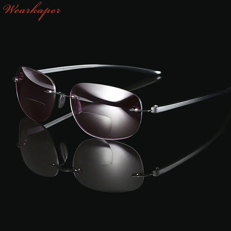 WEARKAPER Frameless Titanium Bifocal reading glasses Outdoor fishing Multifunction sun Readers Glasses men diopters Glasses
WEARKAPER Frameless Titanium Bifocal reading glasses Outdoor fishing Multifunction sun Readers Glasses men diopters Glasses