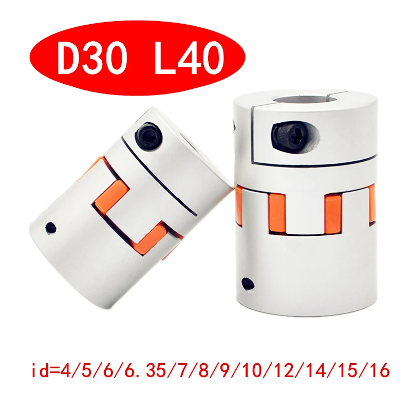 1pc Flexible plum clamp coupler D30 L40 shaft size CNC Jaw shaft coupling ID 5 6 6.35 8 10 12 12.7 14 15 16mm
1pc Flexible plum clamp coupler D30 L40 shaft size CNC Jaw shaft coupling ID 5 6 6.35 8 10 12 12.7 14 15 16mm
