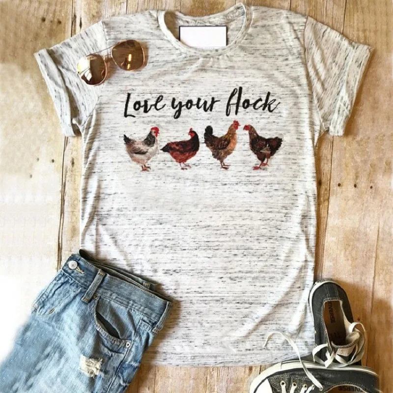 Chicken shirt Love your flock tops farm tshirt graphic tees 2019 women top plus size print tee rose girls harajuku clothing
Chicken shirt Love your flock tops farm tshirt graphic tees 2019 women top plus size print tee rose girls harajuku clothing