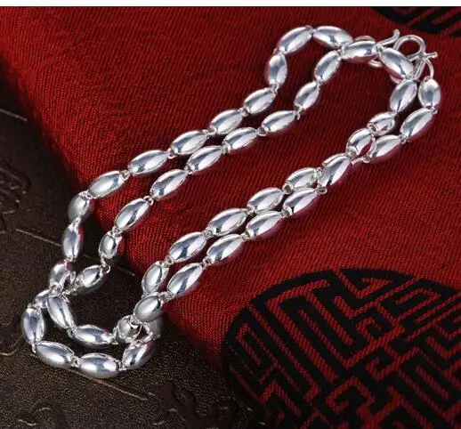 Fine S999 Silver Necklace Man's Women Smooth Oval Round Chain Link Beads 5mmW New Fashion
Fine S999 Silver Necklace Man's Women Smooth Oval Round Chain Link Beads 5mmW New Fashion