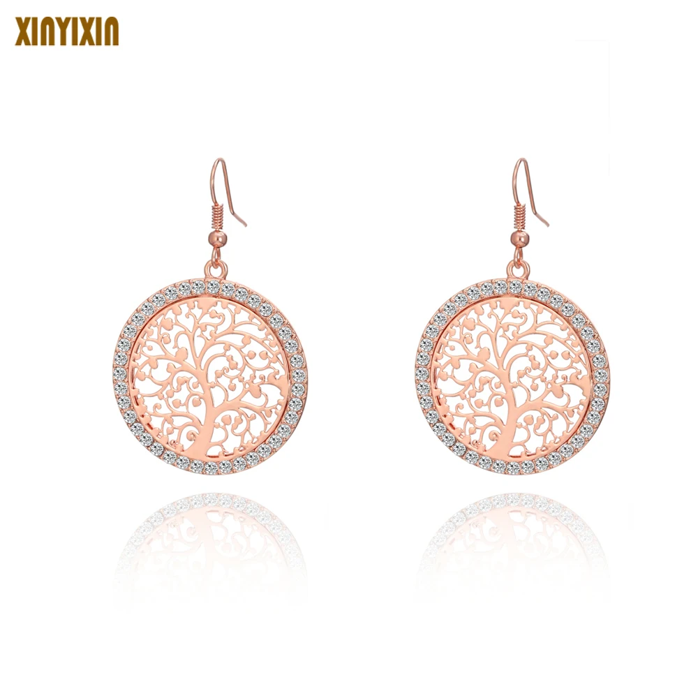 Round Hollow Tree of Life Drop Earrings for Women Statement Crystal Tree Earrings Jewelry Femme Pendientes Dropshipping New Gift
Round Hollow Tree of Life Drop Earrings for Women Statement Crystal Tree Earrings Jewelry Femme Pendientes Dropshipping New Gift