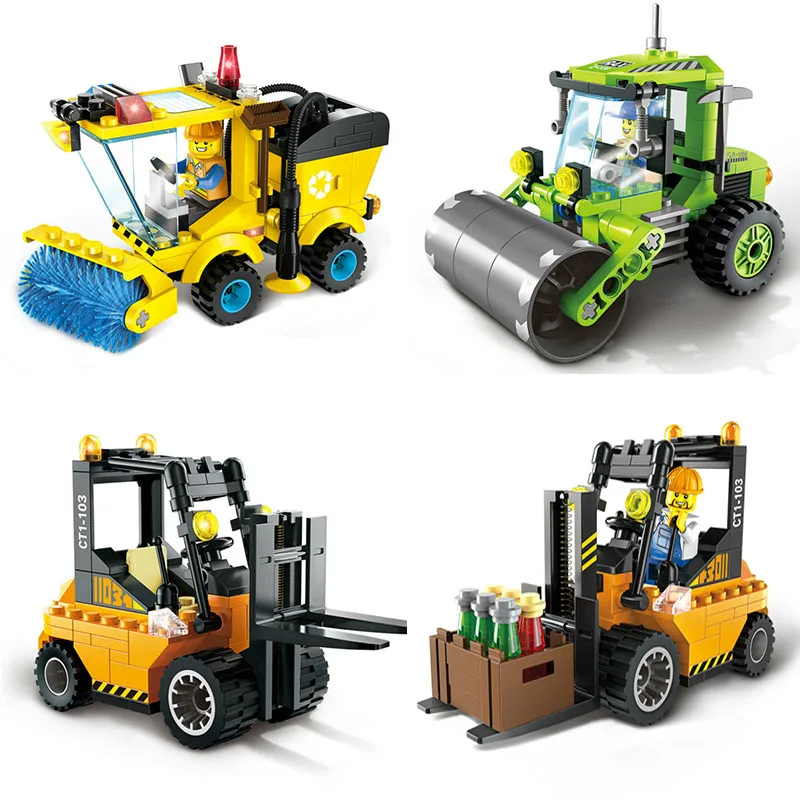 4 типа умный городской мусороуборщик Legoings собранная модель строительные блоки