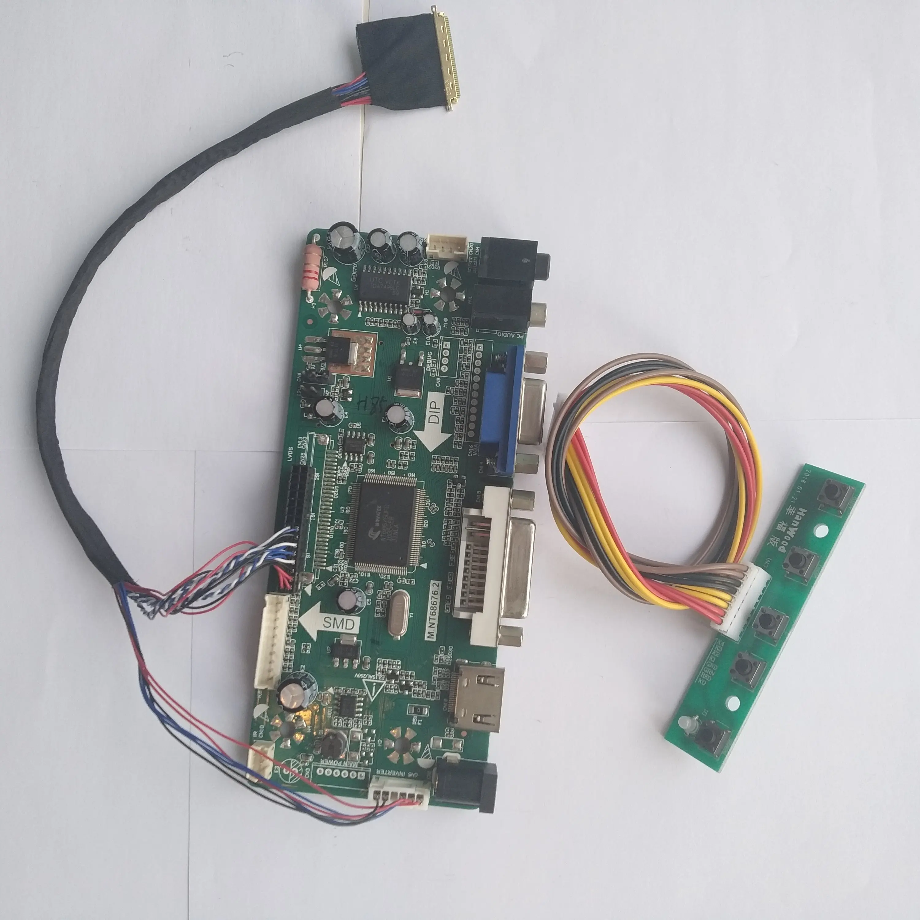 M.NT68676 плата контроллера "сделай сам" HDMI DVI светодиодный VGA ЖК дисплей комплект