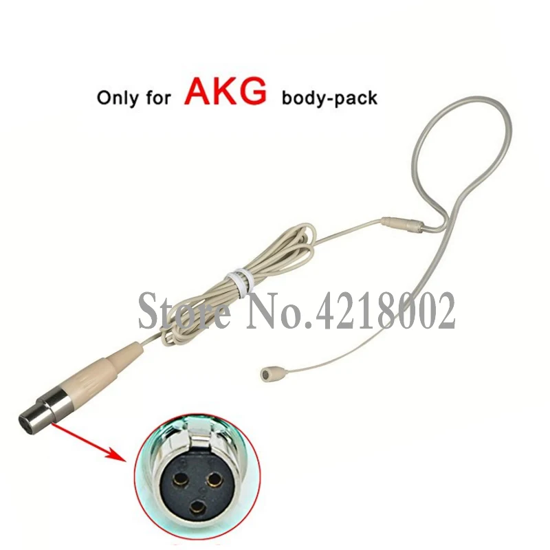 Pro Skin Mini 3 Pin XLR TA3F Одиночная Ушная подвесная гарнитура с микрофоном Mic для AKG Body-pack