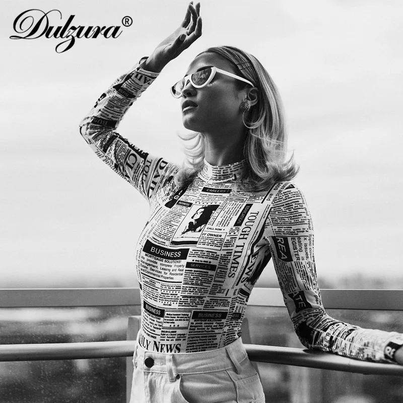 Dulzura newspaper print women sexy bodysuit 2018 autumn winter women streetwear stretch skinny newsprint body
Dulzura newspaper print women sexy bodysuit 2018 autumn winter women streetwear stretch skinny newsprint body
