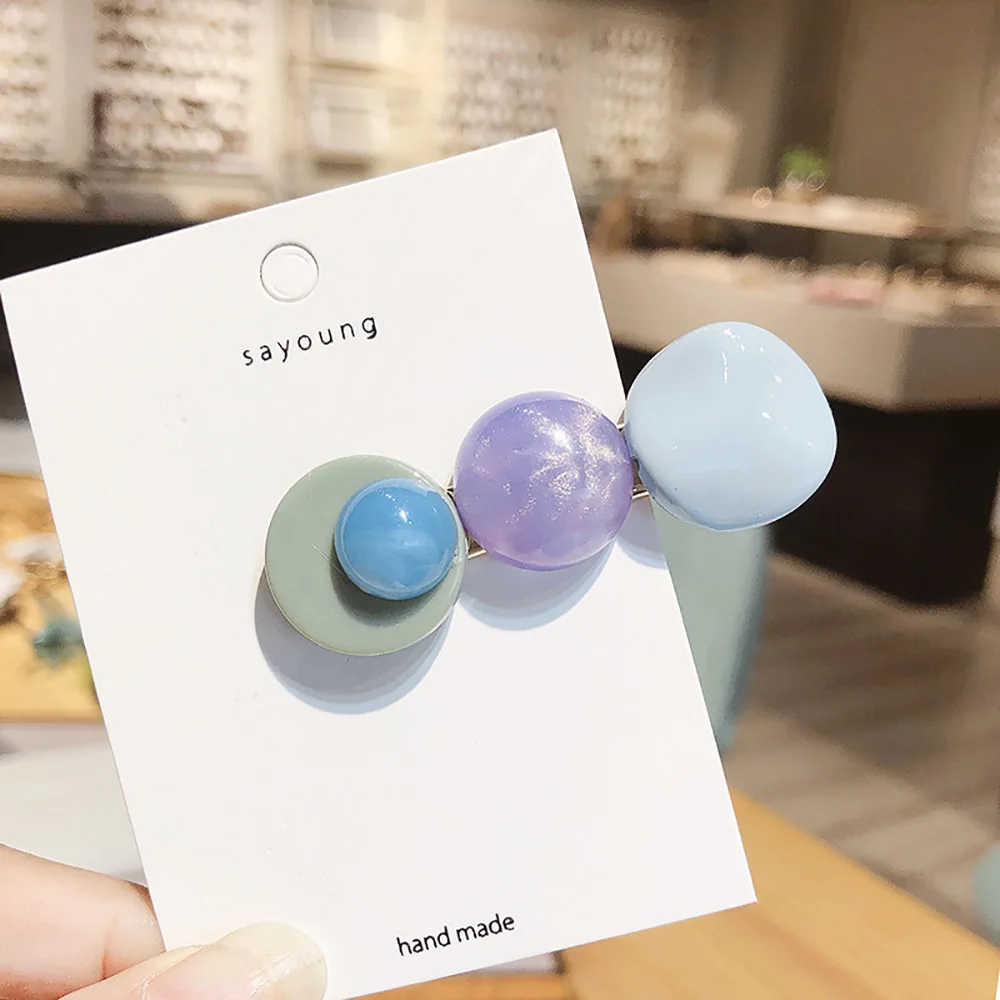 1PC Candy Color Geometric Round Hairpins Hit Color Acrylic Hair Clips for Women Hair Accessories Colorful Beads Hairgrip
1PC Candy Color Geometric Round Hairpins Hit Color Acrylic Hair Clips for Women Hair Accessories Colorful Beads Hairgrip