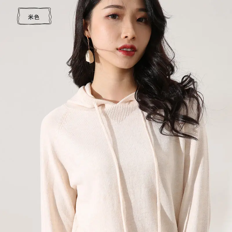 2018 Autumn Hoodies Women Casual Cashmere Blend Long Sleeve Solid Color Pullovers Knitted High Quality Sweatshirts | Женская одежда