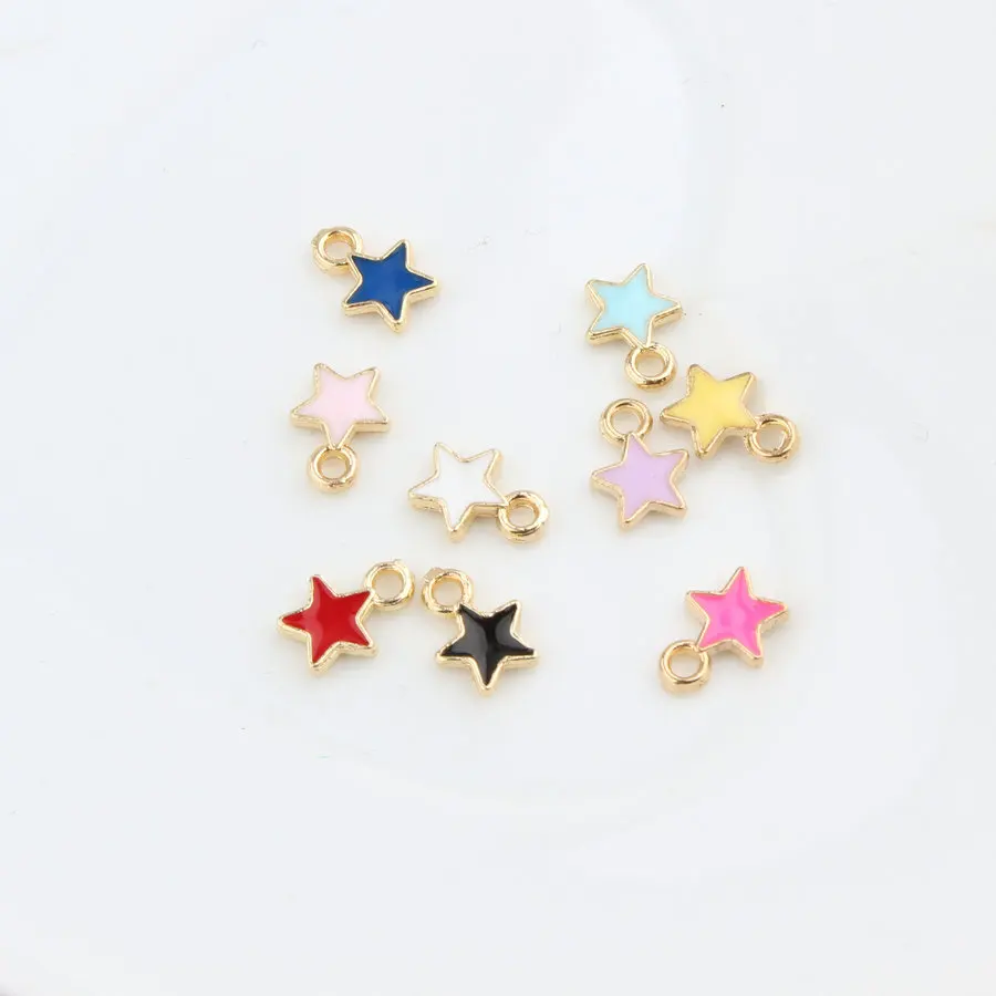 100PCS Alloy Candy Color Star Pendant Enamel Charm DIY Personalized Handmade Necklace Keychains
100PCS Alloy Candy Color Star Pendant Enamel Charm DIY Personalized Handmade Necklace Keychains