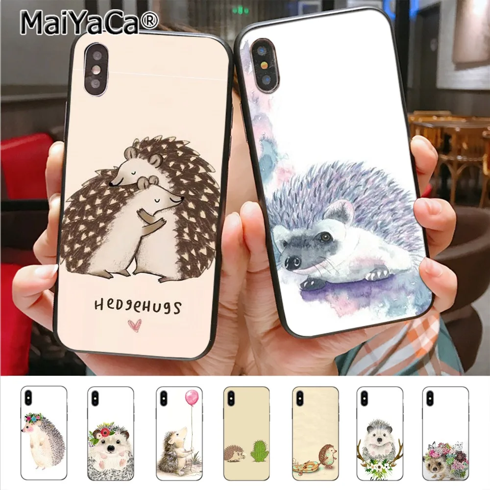 Милый мультяшный чехол для телефона с рисунком ежика iPhone 8 7 6 6S Plus X XS XR XSMax 10 5 5S SE
