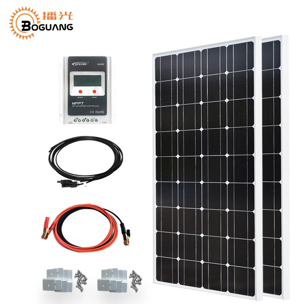 Boguang 200 Вт комплект солнечных батарей 100 солнечные панели EPsolar 20A со слежением за