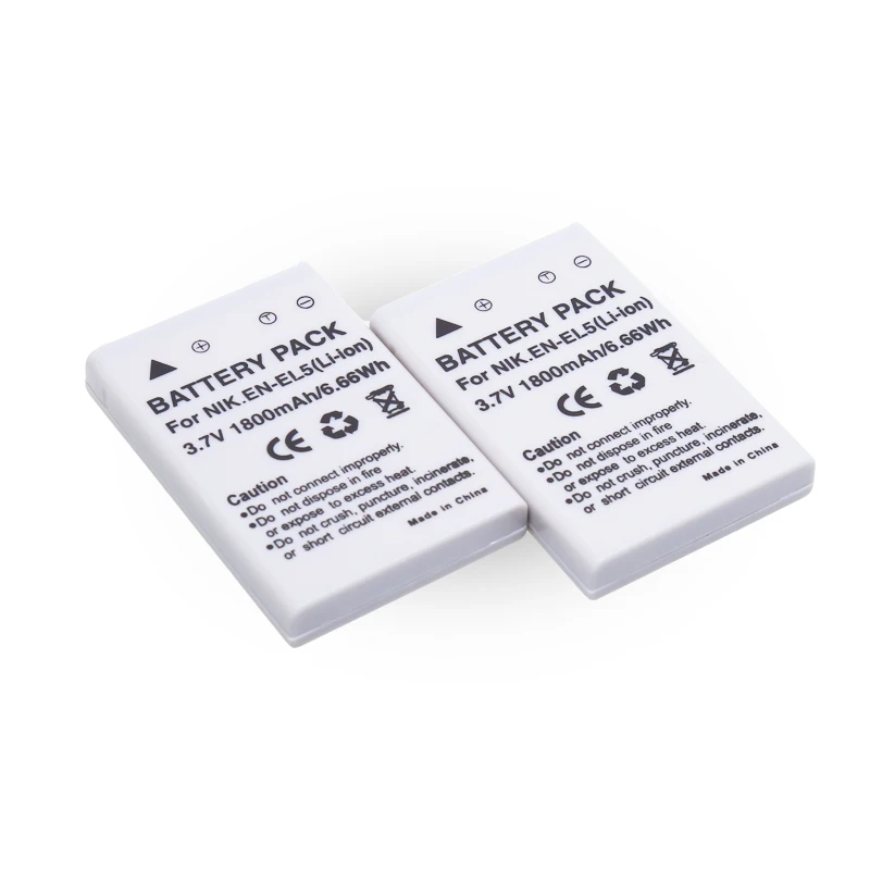 

2x1800mAh EN-EL5 EN EL5 Li-ion Battery for Nikon Coolpix P80 P100 P500 P510 P5000 P5100 3700 4200 5200 7900 P3 P4 P6000 P530 S10