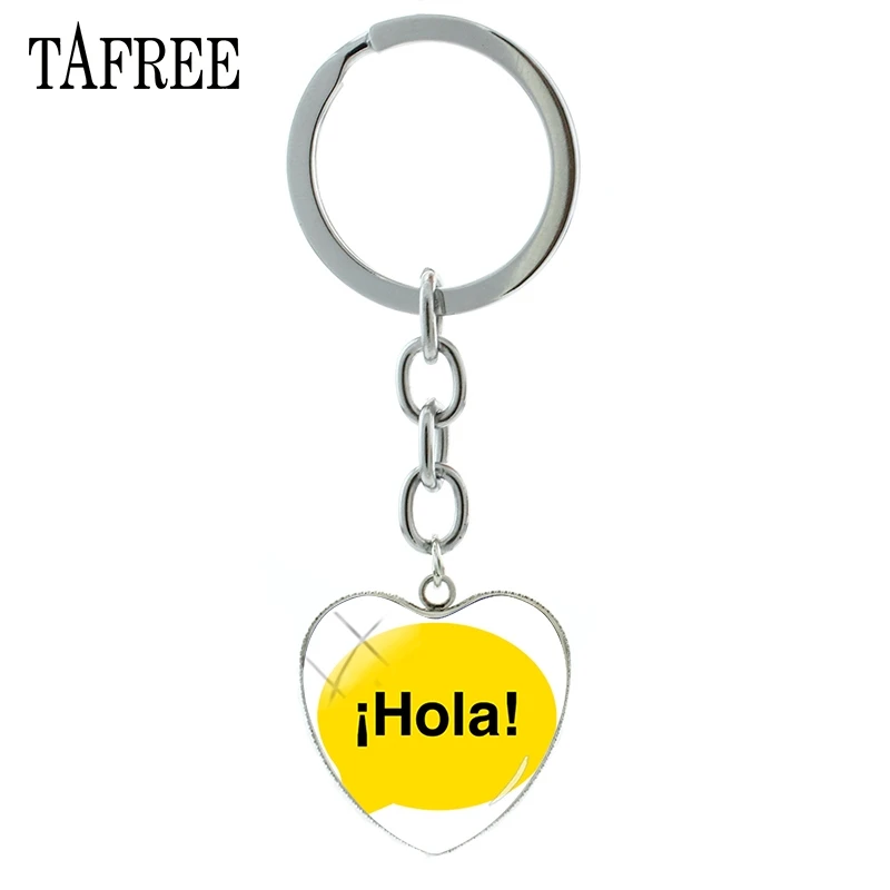 TAFREE Spanish Hola heart pendant keychain simple letter word keyring yellow Conspicuous key chain fashion Jewelry SA11
TAFREE Spanish Hola heart pendant keychain simple letter word keyring yellow Conspicuous key chain fashion Jewelry SA11