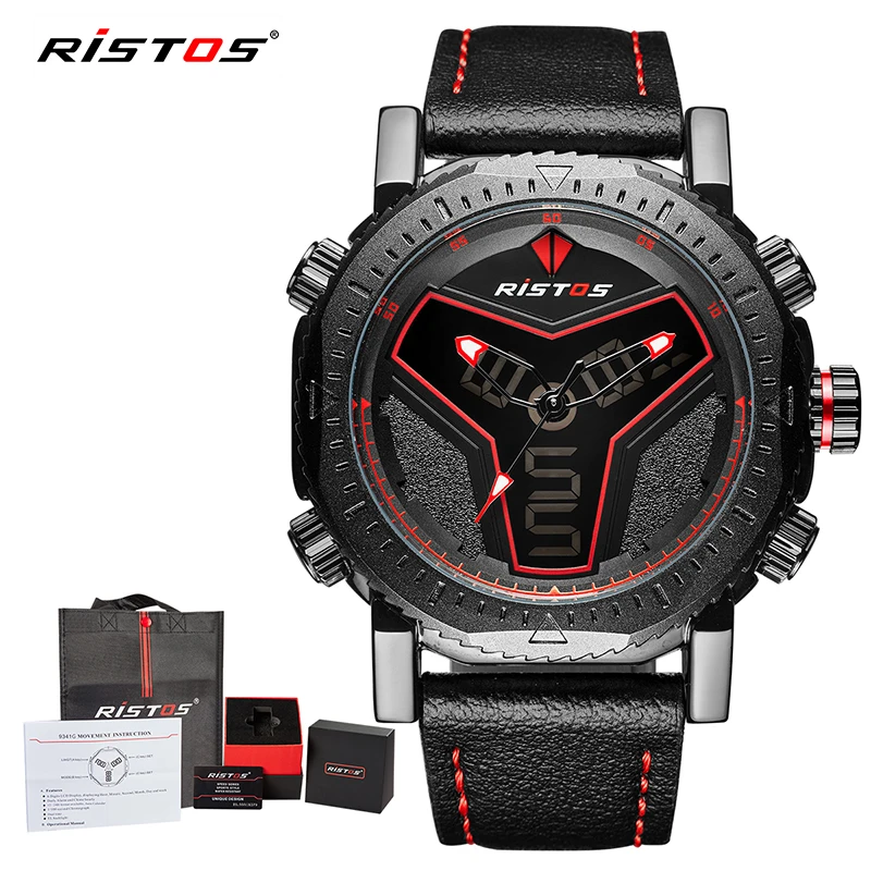 Ristos Multifunction Leather Watches Men Fashion Sport Quartz Watch Reloj Masculino Hombre Digital Analog Led Wristwatch 9341
Ristos Multifunction Leather Watches Men Fashion Sport Quartz Watch Reloj Masculino Hombre Digital Analog Led Wristwatch 9341