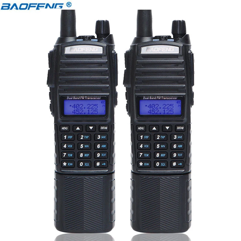 2 шт. Baofeng UV-82 Walkie Talkie 5 Вт 3800 мАч батарея Dual PTT 137-174/400-520MHz UV 82 Ham Любительская портативная станция для охоты
2 шт. Baofeng UV-82 Walkie Talkie 5 Вт 3800 мАч батарея Dual PTT 137-174/400-520MHz UV 82 Ham Любительская портативная станция для охоты
