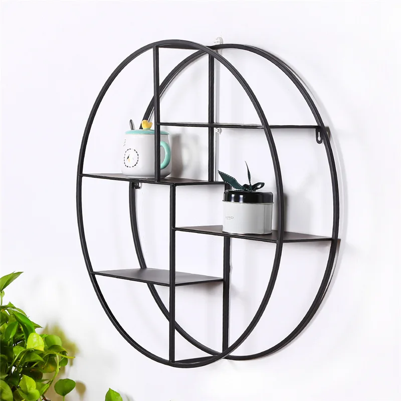 Wrought Iron Four-tier Rack Round Simple Gold Wall Decoration Living Room Creative Storage Wall Hanging c
Wrought Iron Four-tier Rack Round Simple Gold Wall Decoration Living Room Creative Storage Wall Hanging c