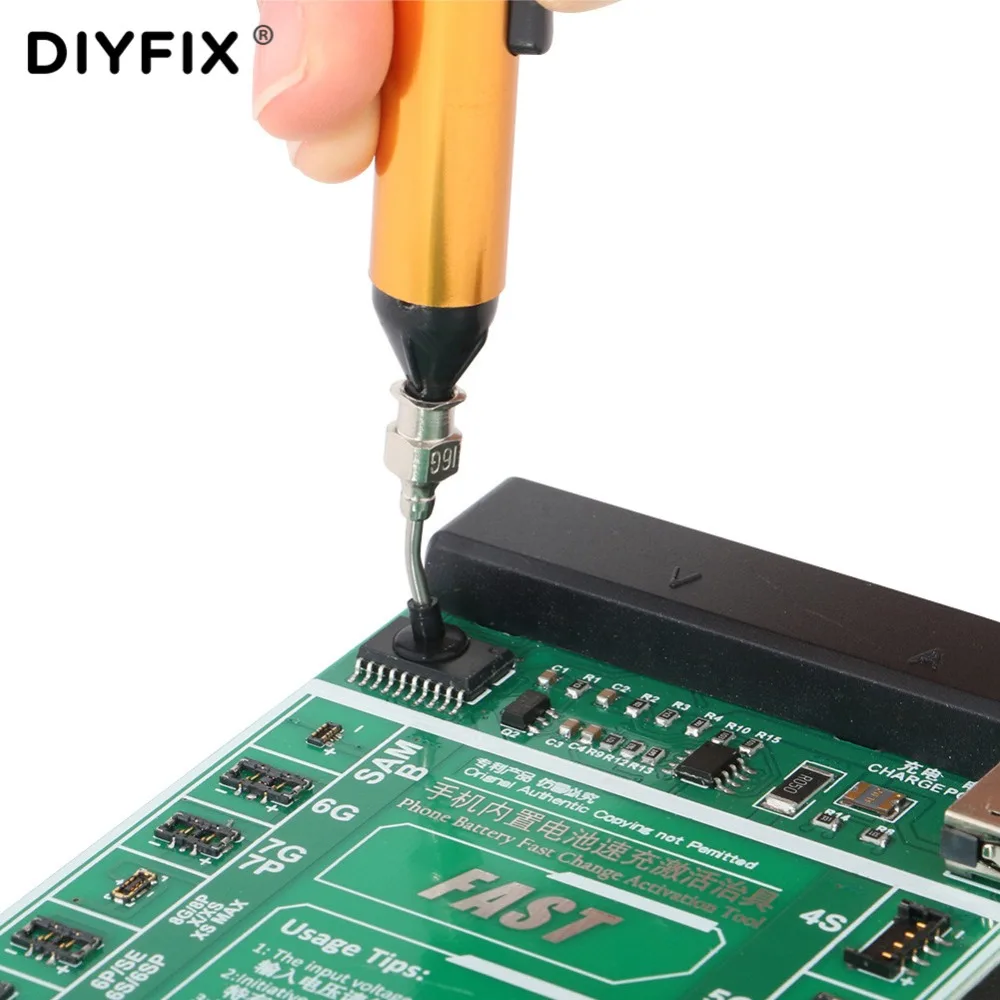 DIYFIX IC SMD вакуумная всасывающая ручка для удаления припоя 3 всасывающих головки